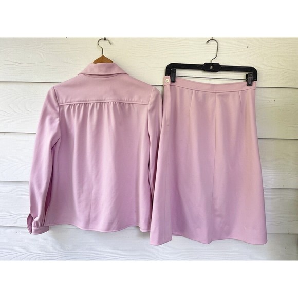 Vintage Givenchy Sport Pink Midi Skirt Button Down Blouse Work Jacket Set M/L - Picture 3 of 16